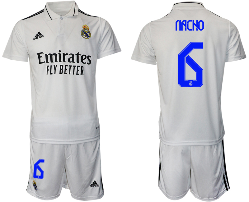 Men 2022-2023 Club Real Madrid home white #6 Adidas Soccer Jersey